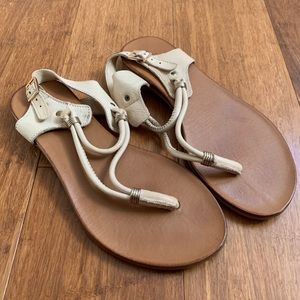 Strappy gold flat sandals